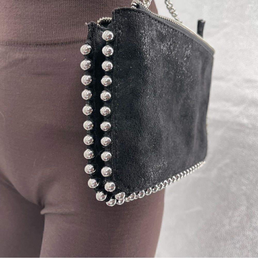 ZARA Black Studded Crossbody with Removable Chain GUC - Picture 8 of 9